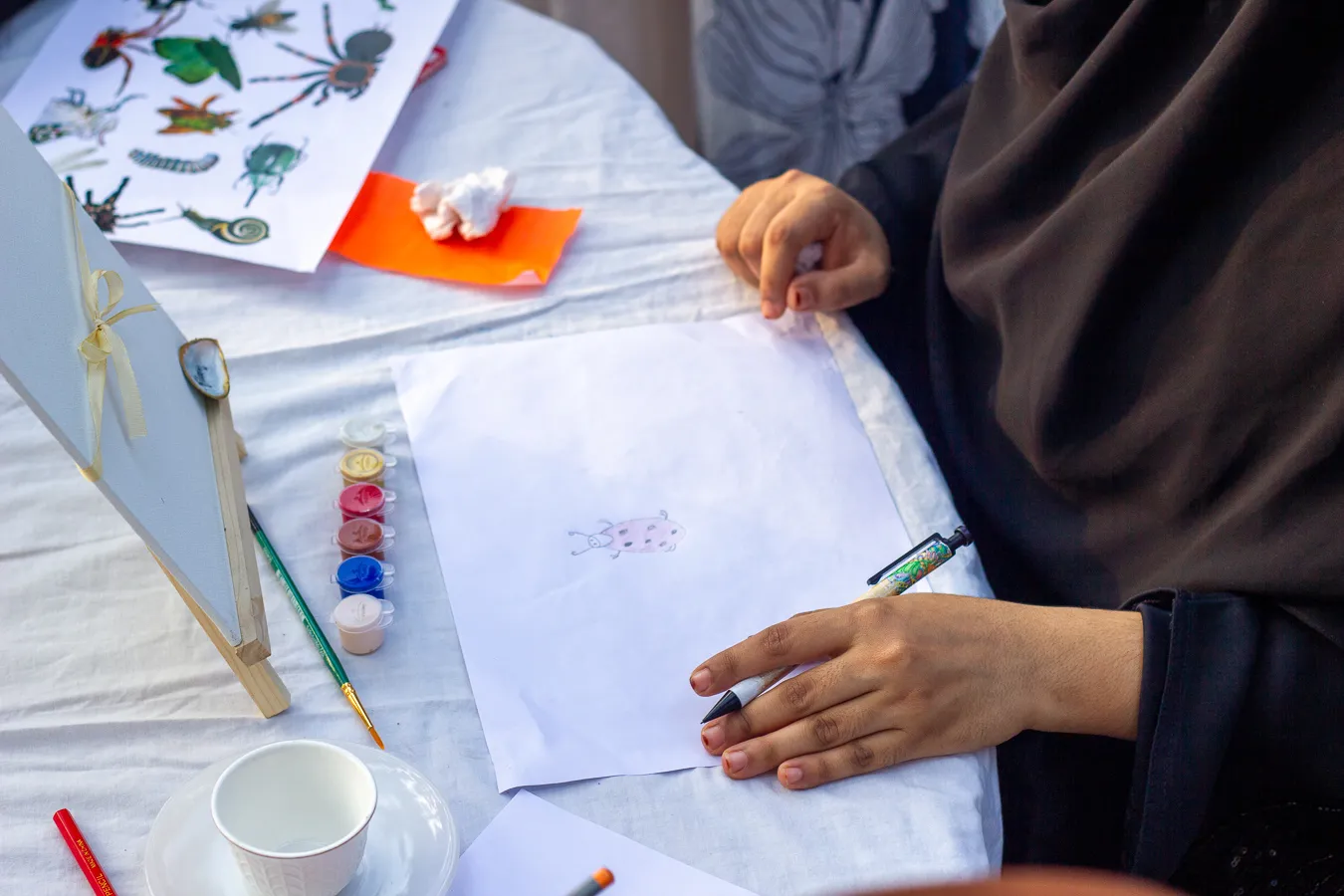 Artistic talk witha brush