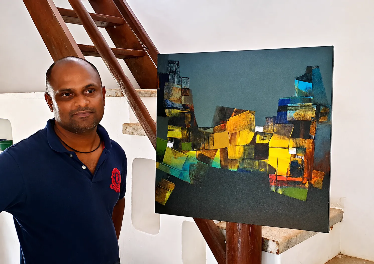 Artist w. their work