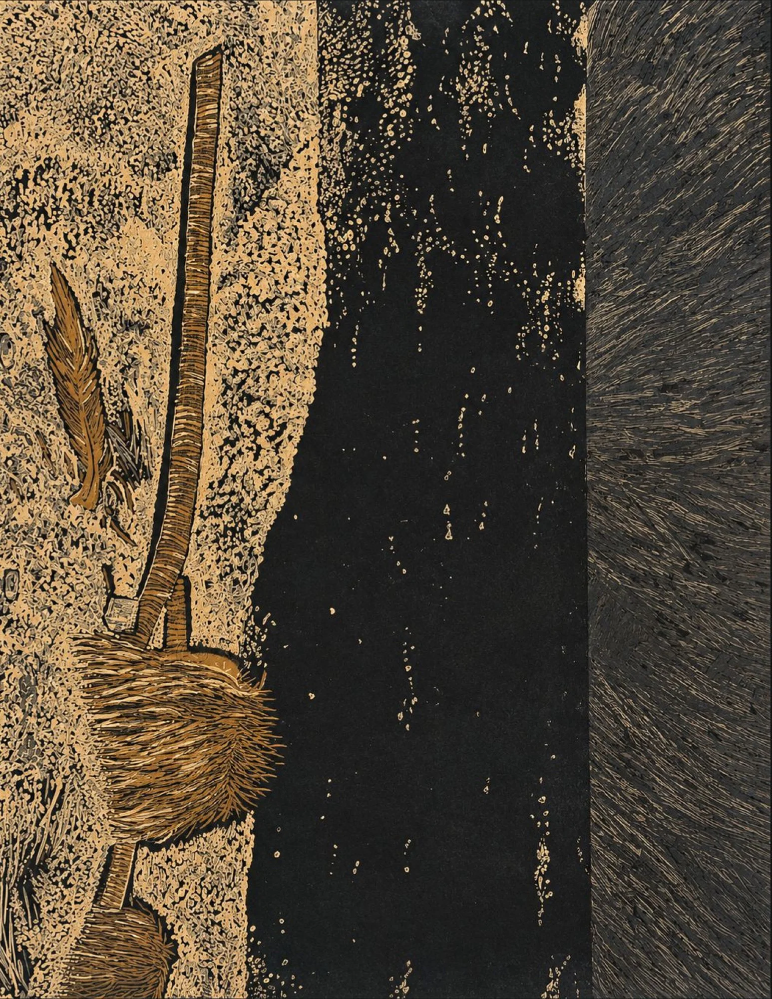 From the Atlas of Loss series — beach clays and coconut-ash pigment on paper